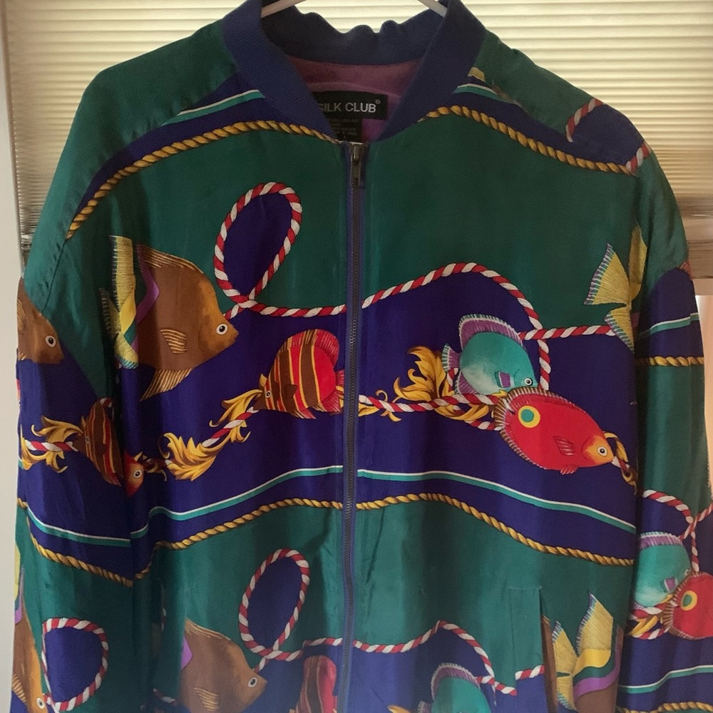 Vintage 100% Silk Bomber Jacket